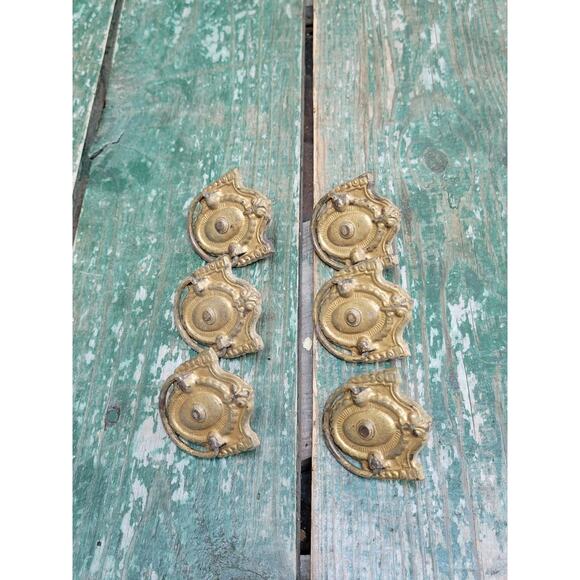 6 Vintage Ring Drawer Pulls, Metal Salvage Lot, Single Screw - Picture 2 of 3